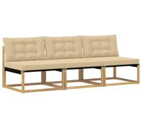 vidaXL Canapé d'extérieur de taille moyenne en bois massif d'acacia, blanc