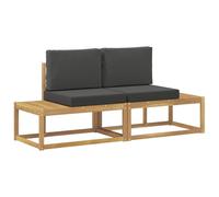 vidaXL Canapé d'extérieur en Bout 2 Pièce Blanc Bois d'Acacia Massif, Mobilier de Patio Moderne et Résistant aux Intempéries, Détente de Jardin, Bois Acacia, Confort en Extérieur