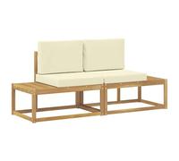 vidaXL Canapé d'extérieur en Bout 2 Pièce Blanc Bois d'Acacia Massif, Mobilier de Patio Moderne et Résistant aux Intempéries, Détente de Jardin, Bois Acacia, Confort en Extérieur