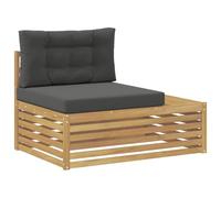 vidaXL Canapé d'extérieur en bout avec coussin Blanc 115 x 83 x 73 cm, Mobilier de balcon élégant, moderne pour le jardin, résistant aux intempéries, facile à nettoyer, design modulable
