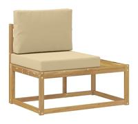 vidaXL Canapé d'extérieur en Bout avec Coussin Blanc 91 x 63 x 73 cm, Mobilier de Patio Moderne et Résistant aux Intempéries, Détente de Jardin, Bois Acacia, Confort en Extérieur