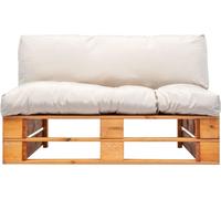 vidaXL Canapé d'extérieur palettes avec coussins en bois de pin couleur sable