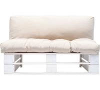 vidaXL Canapé d'extérieur palettes avec coussins en bois de pin couleur sable