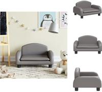 vidaXL Canapé enfant Gris 50x40x30 cm Similicuir - Meubles pour bébés et jeunes enfants