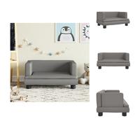 vidaXL Canapé enfant Gris 60x40x30 cm Similicuir - Meubles pour bébés et jeunes enfants
