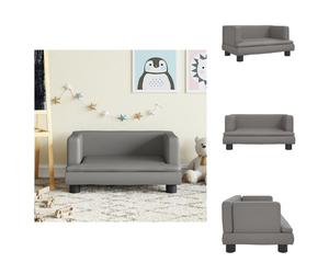 vidaXL Canapé enfant Gris 60x40x30 cm Similicuir - Meubles pour bébés et jeunes enfants