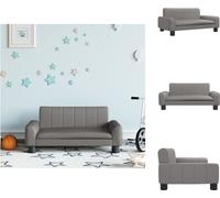 vidaXL Canapé enfant Gris 70x45x30 cm Similicuir - Meubles pour bébés et jeunes enfants