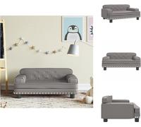vidaXL Canapé enfant Gris 70x45x30 cm Similicuir - Meubles pour bébés et jeunes enfants
