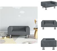 vidaXL Canapé enfant gris foncé 50x40x26,5 cm Velours - Meubles pour bébés et jeunes enfants