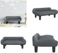 vidaXL Canapé enfant gris foncé 70x40x24 cm velours - Canapé enfant - Canapé enfant - Minisofa - Canapé salle de jeux