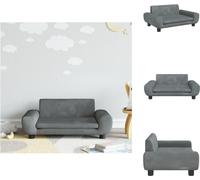 vidaXL Canapé enfant gris foncé 70x45x33 cm Velours - Meubles pour bébés et jeunes enfants