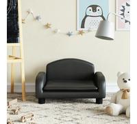 vidaXL Canapé Enfant Noir Similicuir