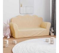 vidaXL Canapé enfants 2 places crème peluche douce