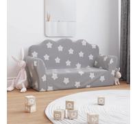 vidaXL Canapé enfants 2 places - Gris clair avec étoiles