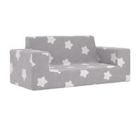 vidaXL Canapé enfants 2 places Gris clair étoiles