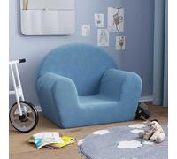 vidaXL Canapé enfants bleu peluche douce