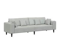 vidaXL Canapé Gris Clair 250 x 77 x 76 cm Velours, Canapé de Salon, mobilier Moderne, sièges dynamiques, Cadre en contreplaqué, Coussin en Mousse, Design Comfy, Salon stylé
