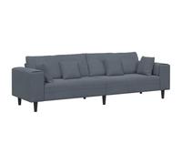 vidaXL Canapé d'angle droit fixe 4 places Velours Gris foncé 250×77×76 cm, coussin mousse