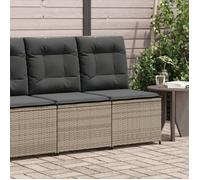 vidaXL Fauteuil de jardin avec fonction chaise longue et coussins Gris Poly Rattan