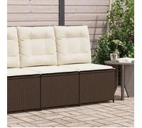 vidaXL Fauteuil de jardin avec fonction chaise longue et coussins Marron Poly Rattan