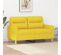 vidaXL Canapé à 2 places Jaune clair 120 cm Tissu