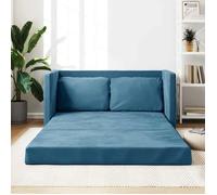 vidaXL Canapé-lit 2 en 1 bleu 122x204x55 cm velours 353962
