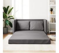 vidaXL Canapé-lit 2 en 1, Lit de Jour avec Coussins Rembourrés, Lit d'Invité Pliable Salle de Séjour Chambre à Coucher, Moderne, Gris Similicuir