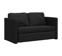 vidaXL Canapé-lit 2 en 1, Lit de Jour avec Coussins Rembourrés, Lit d'Invité Pliable Salle de Séjour Chambre à Coucher, Moderne, Noir Tissu