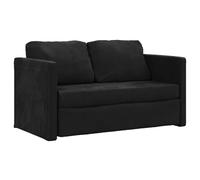 vidaXL Canapé-lit 2 en 1, Lit de Jour avec Coussins Rembourrés, Lit d'Invité Pliable Salle de Séjour Chambre à Coucher, Moderne, Noir Velours