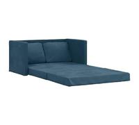 vidaXL Canapé-lit 2 en 1, Lit de Jour avec Coussins Rembourrés, Lit d'Invité Pliable Salle de Séjour Chambre à Coucher, Moderne, Bleu Velours