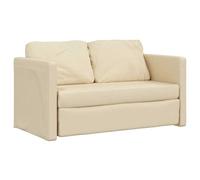 vidaXL Canapé-lit 2 en 1, Lit de Jour avec Coussins Rembourrés, Lit d'Invité Pliable Salle de Séjour Chambre à Coucher, Moderne, Crème Tissu