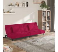 Canape convertible vidaxl 2 places en velours rouge 100 x 200 x 69 cm Rouge G