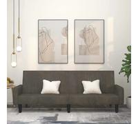 VIDAXL Canapé-lit 2 places - Velours Gris foncé