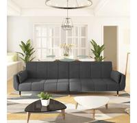 vidaXL Canapé-lit 2 places - Velours - Gris foncé
