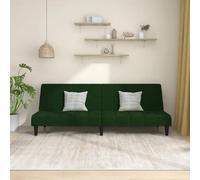 VidaXL Canapé-lit 2 places - Velours Vert foncé