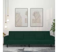 VidaXL Canapé-lit 2 places - Velours vert foncé
