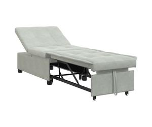 vidaXL Canapé-lit 3-en-1 dépliant en velours gris clair