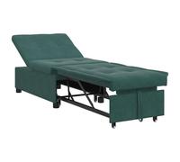 vidaXL Canapé-lit 3-en-1 design escamotable en velours vert foncé