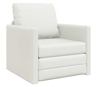 vidaXL Canapé-Lit 60cm Blanc Simili Cuir, Salon, canapé Moderne, lit Convertible, mobilier intérieur Fonctionnel, Fauteuil Chic, intérieur modulable