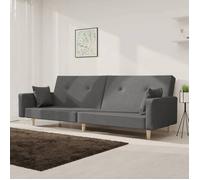 vidaXL Canapé-lit 2 places en tissu gris clair avec 2 oreillers
