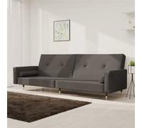 vidaXL Canapé-lit à 2 places avec deux oreillers Gris foncé Velours 375750