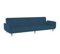 vidaXL Canapé‑lit 2 places avec oreillers bleu velours