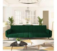 vidaXL Canapé-lit 2 places - Vert velours