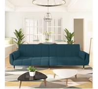 vidaXL Canapé‑lit 2 places avec oreillers bleu velours
