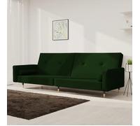 vidaXL Canapé-lit à 2 places - Vert foncé