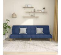 vidaXL Canapé-lit à 2 places en tissu Bleu