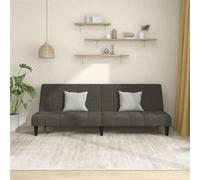 vidaXL Canapé-lit à 2 places gris foncé velours Gris G