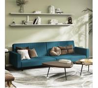 vidaXL Canapé-lit à 2 places Lit de jour avec dossier Moderne Bleu velours 375936