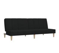 vidaXL Canapé-lit à 2 Places, Lit de Jour avec Dossier, Lit d'Invité avec Pieds, Meuble de Chambre à Coucher Salon, Moderne, Noir Tissu