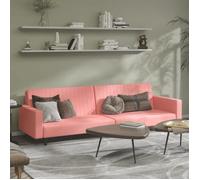 vidaXL Canapé-lit à 2 places en velours rose